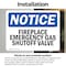 Signmission Fireplace Emergency Gas Shutoff Valve, 7 in W x Rectangle, Vinyl Decal OS-2PACK-NS-D-57-L-12717 - alternate 3